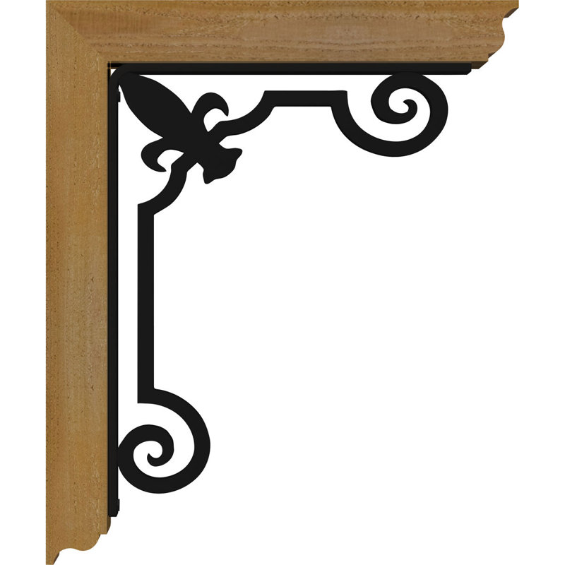Fleur de lys triple support traditionnel Ironcrest, H 12 po x P 9 1/2 po, Cèdre rouge de l'Ouest l 3 1/2 po x T 2 po (lisse