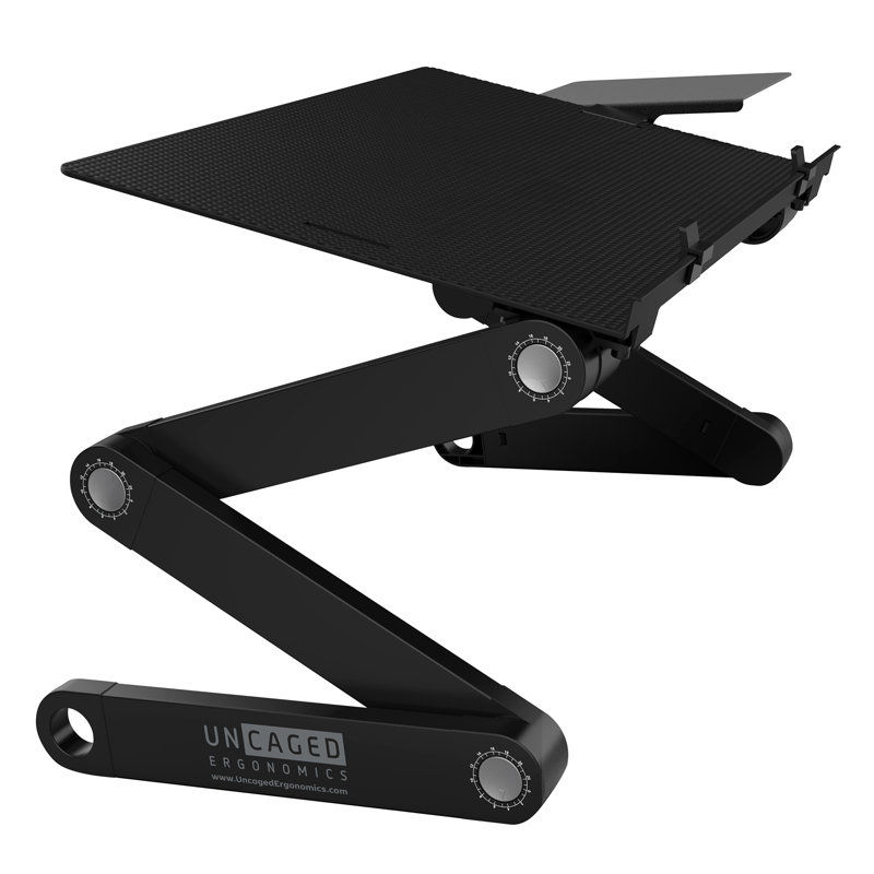 Uncaged Ergonomics WorkEZ Keyboard Tray - Adjustable Desktop Keyboard Stand with Mouse Pad - Black, Black