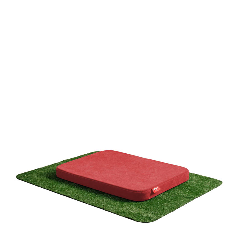 Orthopedic Microfibre Pet Bed, Medium (80cm W x 60cm D), Red