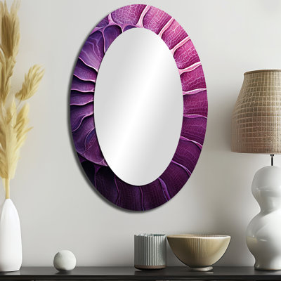 Nautilus prune coquillage I - grand miroir mural ovale sur métal