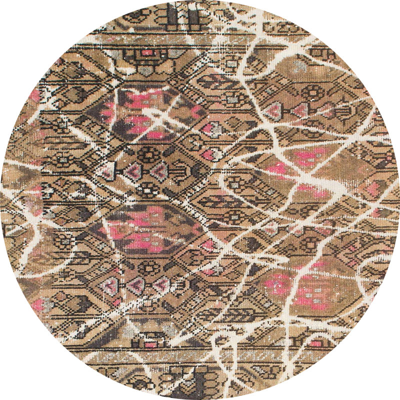 Tapis abstrait moderne 888, Rond 7 pi