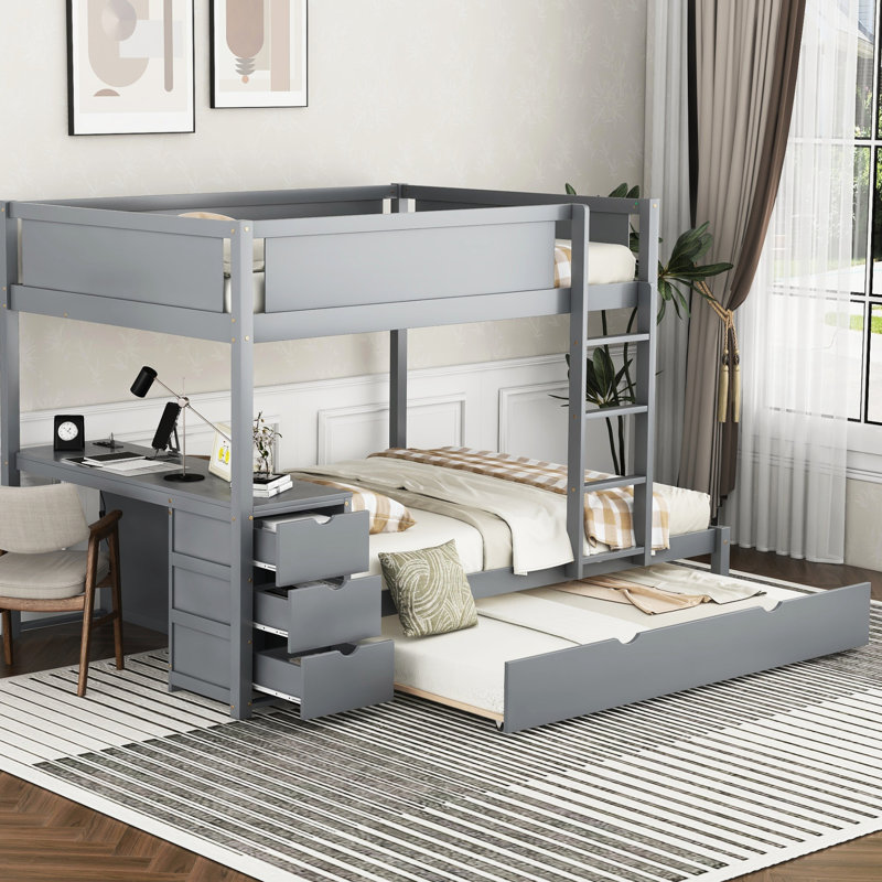 Lit superposé avec rangement et bureau, lit gigogne simple Sleep In Style, bureau, tactile