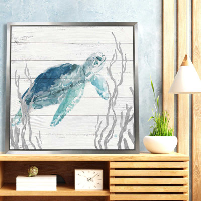 «Aqua Turtle I» par Carol Robinson - Peinture