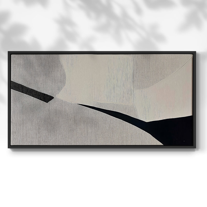 Abstrait, série DCxxxi, toile tendue avec châssis, prête à être accrochée, H 21 po x l 41 po, Noir