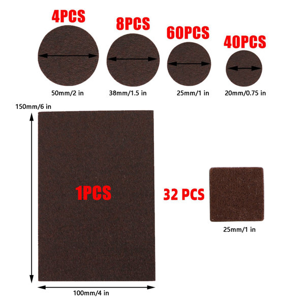 Scotch 16-Pack 1-in Brown Square Felt Furniture Pads in the Felt Pads  department at