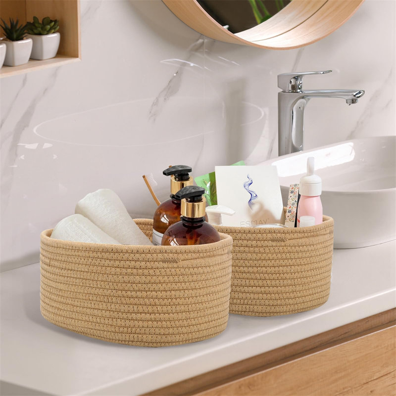 Beachcrest Home Citlali Wool / Felt Decorative Bin, Brown