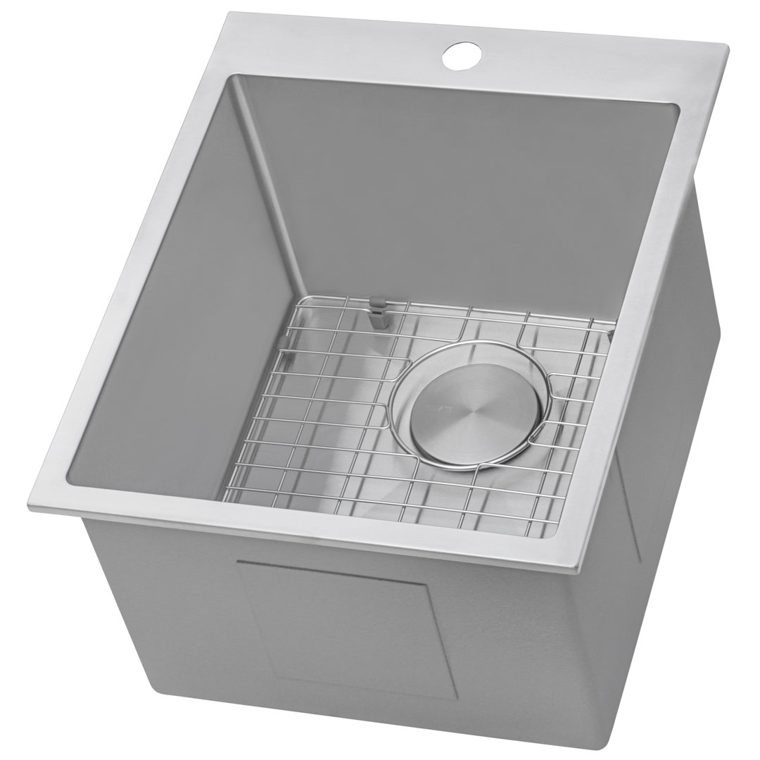 Ruvati Topmount Laundry Utility Sink 18 x 22 x 12 inch Rounded Corners Deep  Stainless Steel Ruvati