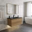 Claren 36 po L x 19 po P 2 tiroirs Meuble-lavabo mural avec évier simple et Comptoir en Quartz noir d'ingénierie