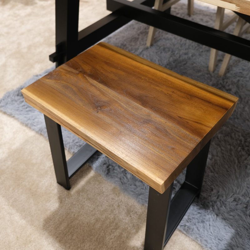 Banc en bois massif Arvid, H 18 po x l 19,5 po x P 13,8 po