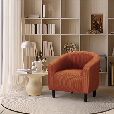 Fauteuil club rembourré en tissu
