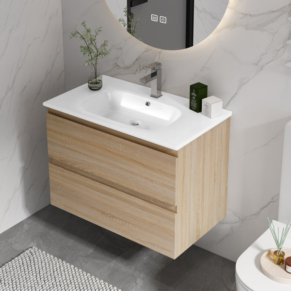 Latitude Run® 30'' Wall Mounted Single Bathroom Vanity with SMC Top ...
