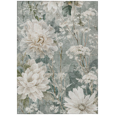 Machine Washable Indoor/Outdoor Chantille ACN2935 Floral Rug