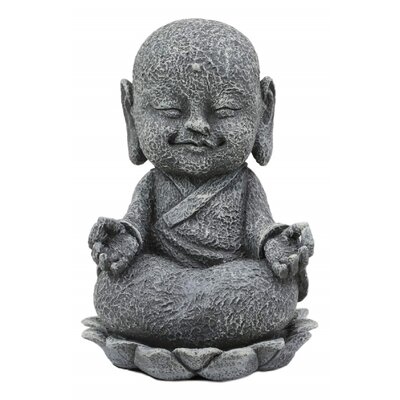 Feng Shui Zen Meditating Japanese Jizo Monk on Lotus Throne Statue Bodhisattva Buddha Talisman of Protection for Children and Baby Memorial Figurine -  Bungalow Rose, 6DC50EE513164C6286C502A2EA9E4B3B