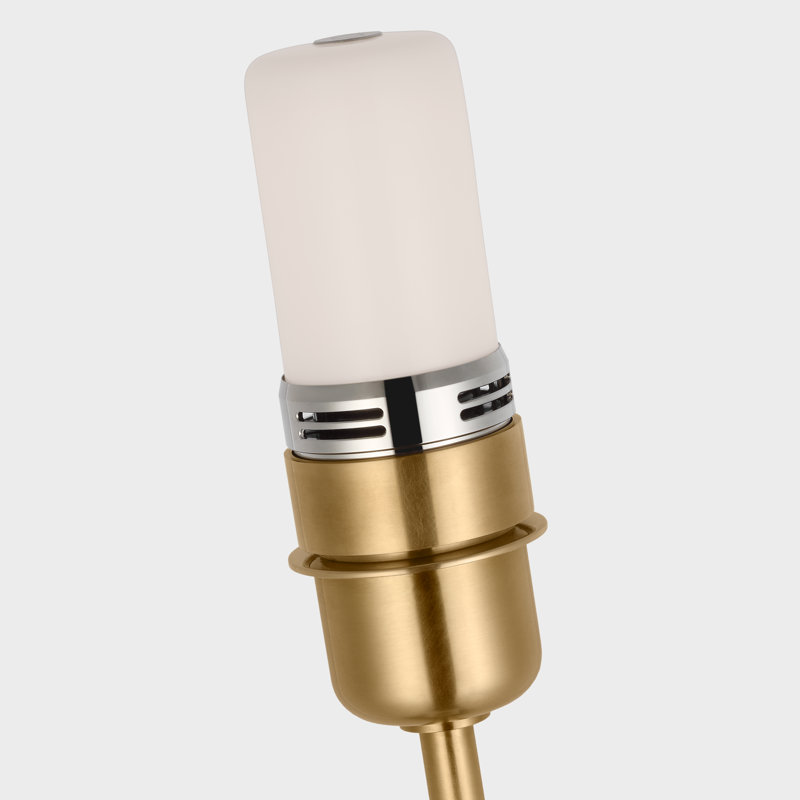 J. Randall Powers Hackney Floor Lamp, Hand-Rubbed Antique Brass, Fabric