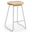 Bar Stools Set of 2 Rustic Counter Stools with Solid Wood Saddle Seat & Metal Legs, Backless Kitchen Island Stools for Breakfast Bar & Home Decor-883923827