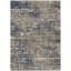 Tapis extérieur lavable géométrique bleu marine et beige 5 pi x 8 pi