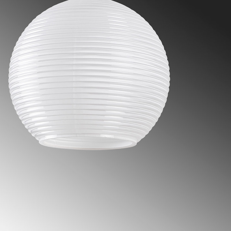 Luminaire suspendu sphère 1 lumière Barreto, Blanc / Rouge
