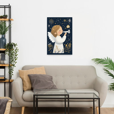 «Celestial Trumpet Call Dreamy Peaceful Whimsical Nature Winter», reproduction d'art murale