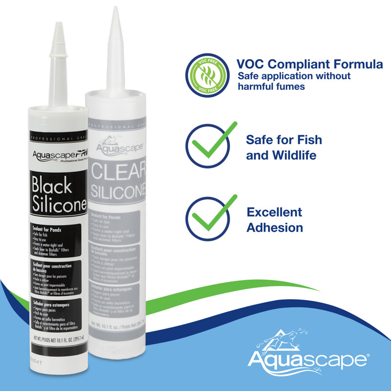 Black Silicone and Rubber Sealant for Water Features, 4.7oz