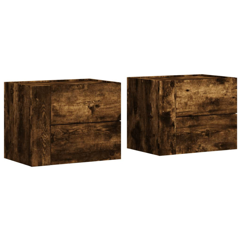 Ameerat 45 cm W Bedside Table, Smoked Oak