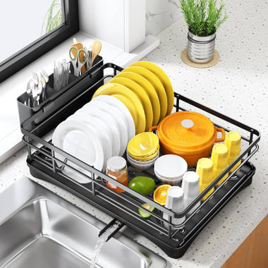 Makayla Dish Drying Rack - Rustproof, 2 Tier High Capacity and