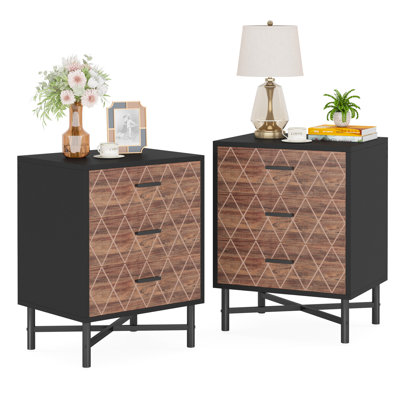 50cm W Metal Bedside Table