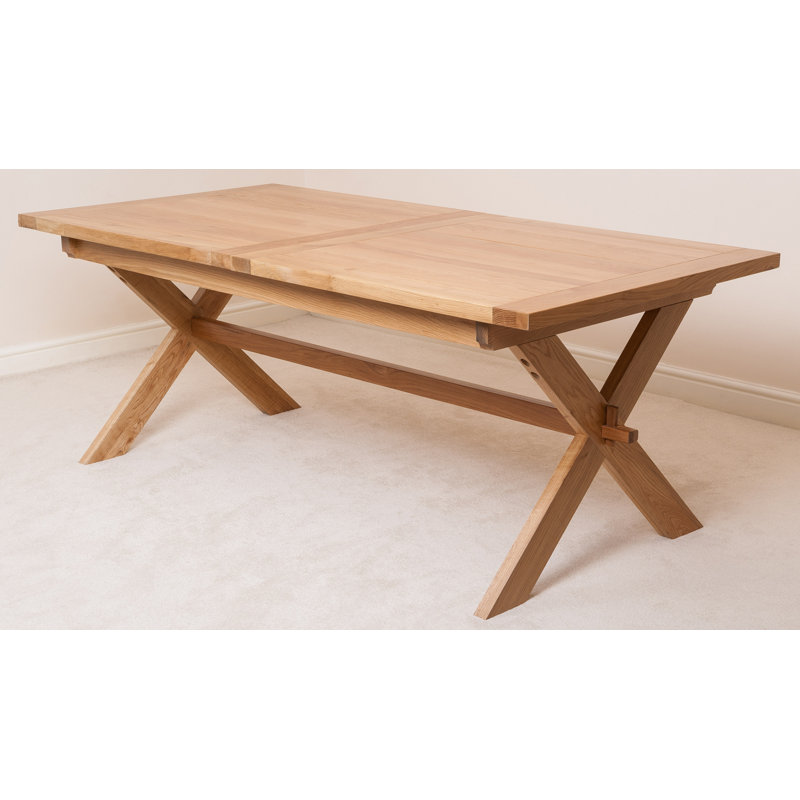 Extendable Solid Oak Trestle Dining Table