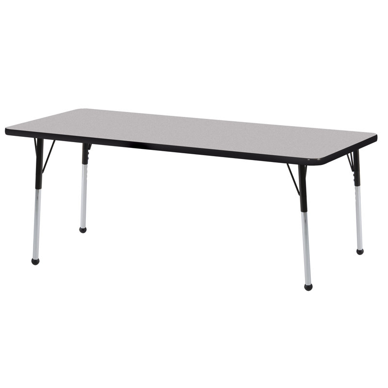 Table rectangulaire d'activités effaçables à sec avec pieds réglables, 30" x 60", Tableau blanc / noir, Super