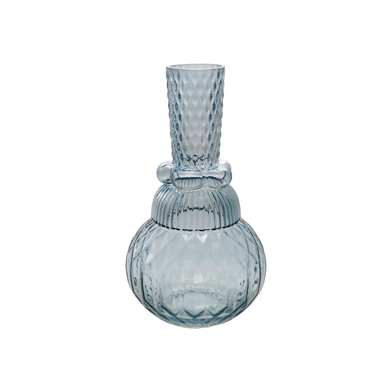 Vase rond en verre pressé fuselé
