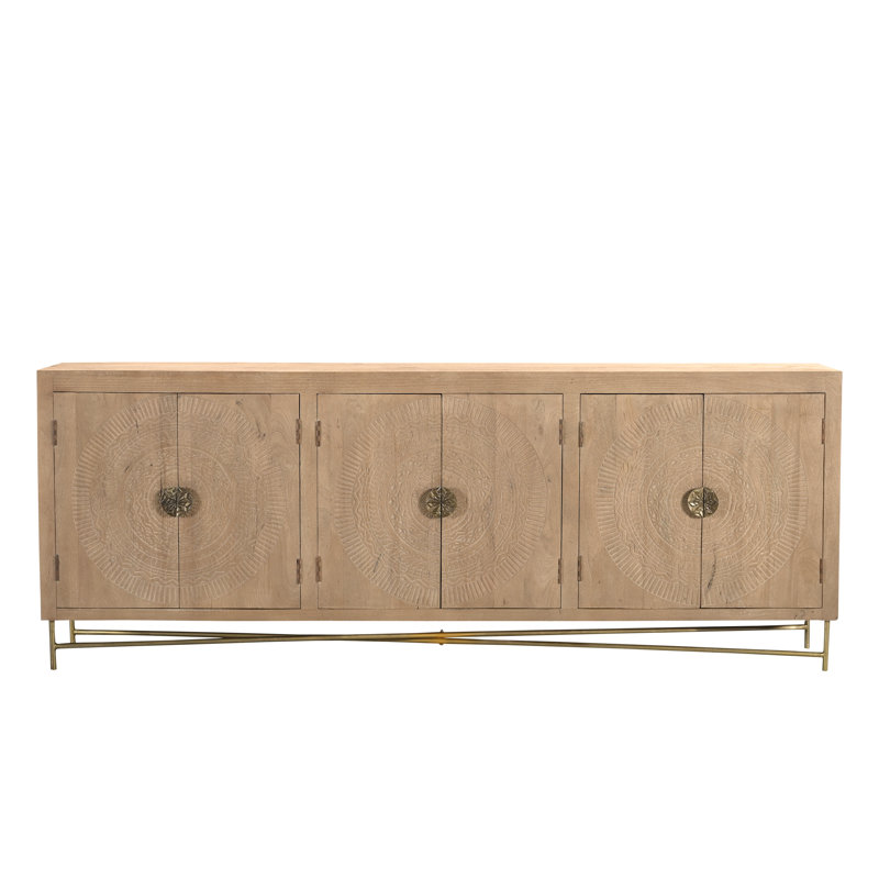 Aarohi 95'' Solid Wood Sideboard, Natural