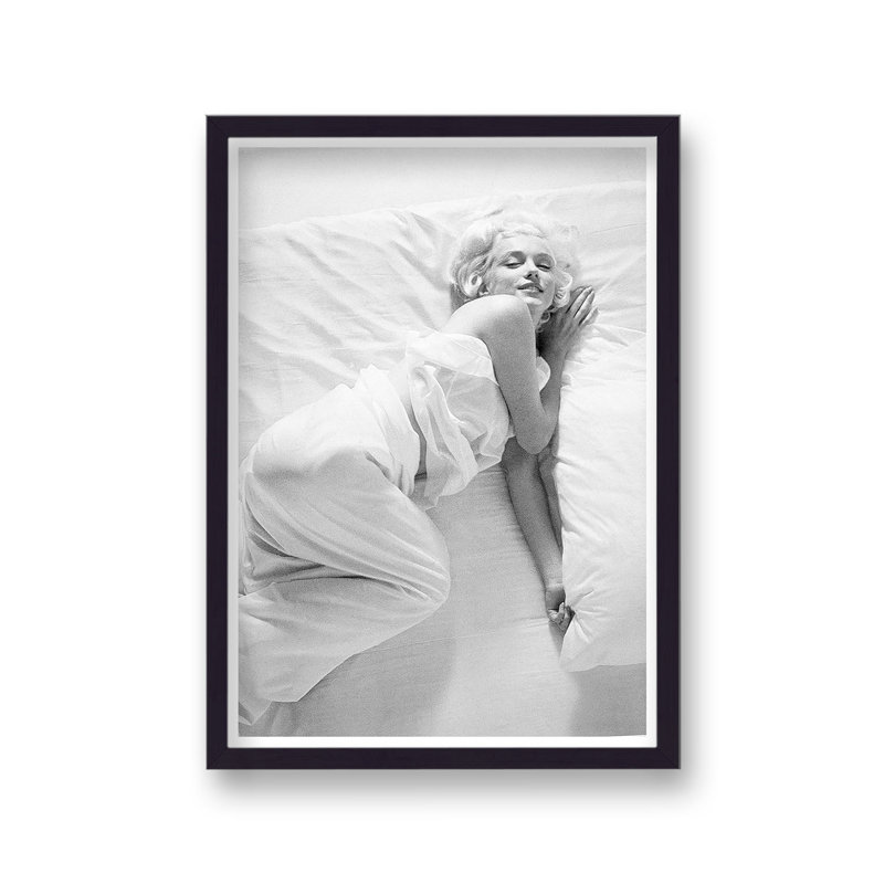 Marilyn Monroe Seductive Pose Wrapped In Bed Sheet - Single Picture Frame Print