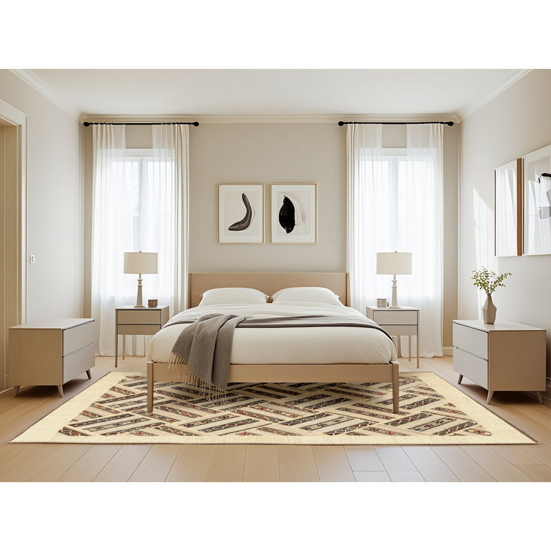 Tapis brun clair / brun clair, Rectangle 5 pi x 8 pi