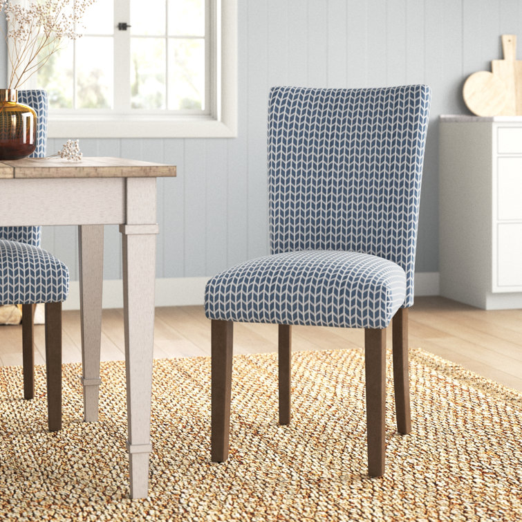 Sadler Upholstered Parsons Chair in Blue