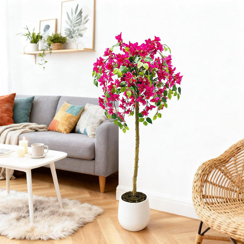 Arbres artificiels de 4 à 6 pi avec jardinières, plantes en pot pour l'intérieur et l'extérieur, H 48 po x l 7,8 po