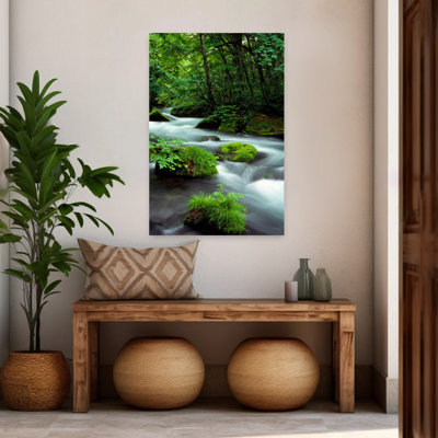 River Aomori Japan Abstract Contemporary Forest Landscape Art