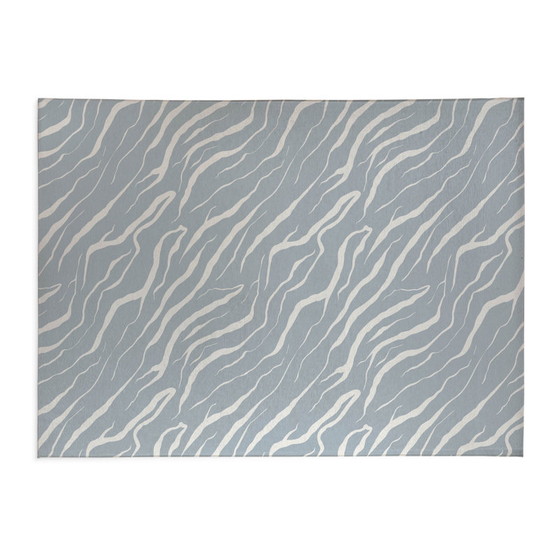 Lush Cracks Kids Play Mat, Slate Blue/Blue, Rectangle 4' x 6'