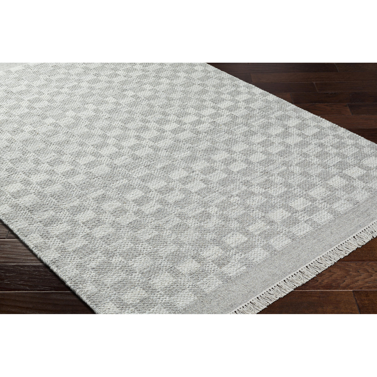 Lavande Hand-Woven Plaid Rug, Rectangle 2' x 3'