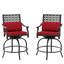 Tabourets de bar extérieurs pivotants hauts, chaises de patio à hauteur de bar avec coussin de siège beige-662432145