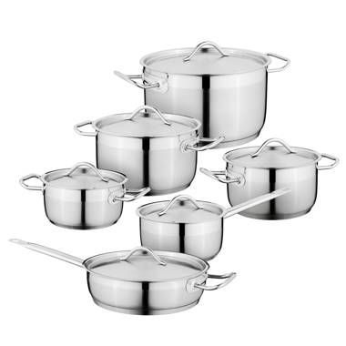 Viking Professional 5 Ply, 10 Piece Cookware Set- Satin Stainless Steel  4515-1S10S - Best Buy