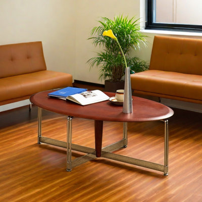 Table à thé ovale en acier inoxydable