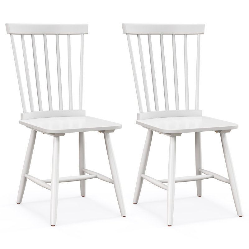 46 cm H Solid Wood Side Chair, White