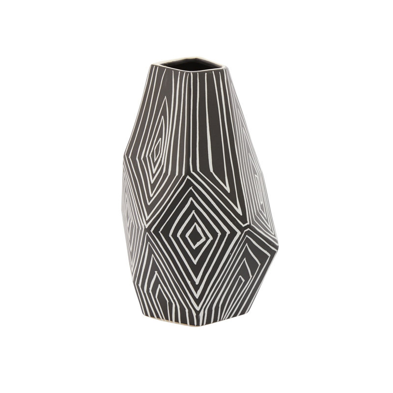 Vase de table en grès de 9,5 po Alexzandrya