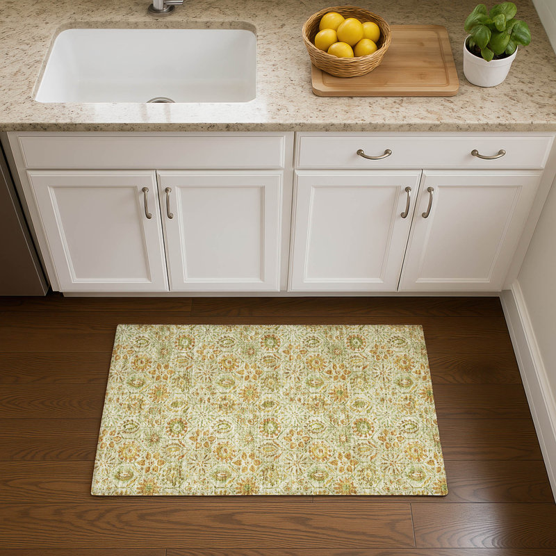 Premium Machine Washable Mayfield AMF1938 Floral Rug, Rectangle 1'8" x 2'6"