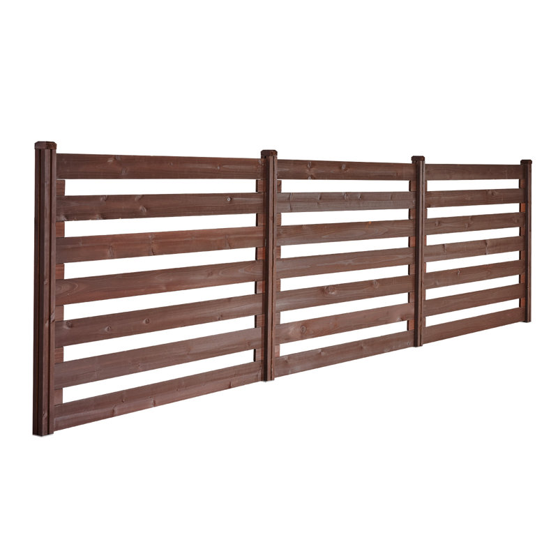 Clôture d'intimité en bois, clôture de climatiseur de 48 po x 37 po, écran d'intimité en bois massif à 3 panneaux avec piquets en métal, structure en acier, clôture à poubelle convenant au jardin, à la piscine