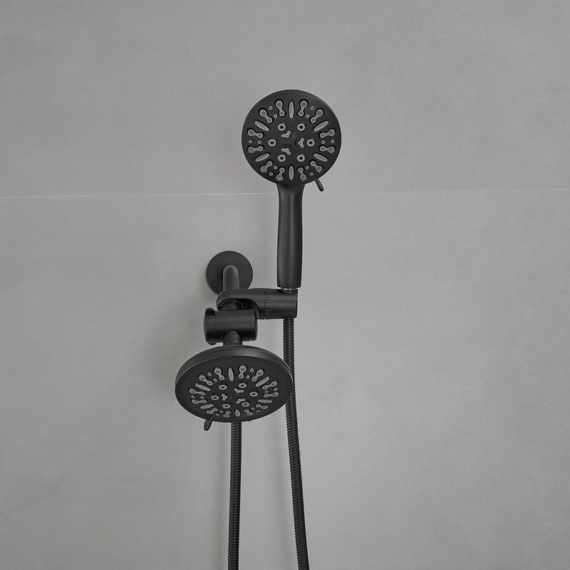 Matte Black Dual Function Rain Shower Faucet Combo Set
