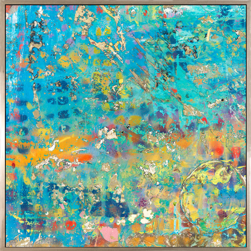 5 Below Anew Painting, 24" H x 24" W, Silver Framed