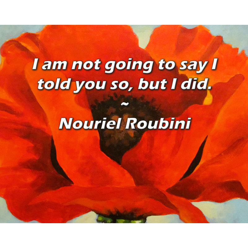 "World Menagerie Gallery", toile tendue par Nouriel Roubini:, H 33 po x l 48 po