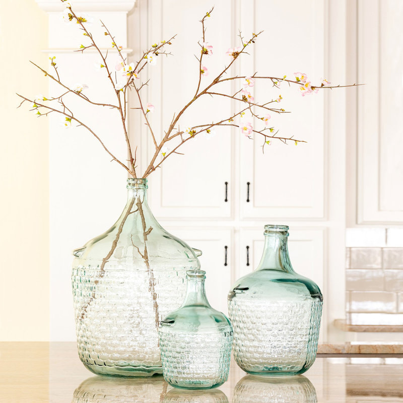 Glass Decorative Bottle, 12" H x 8" W x 8" D