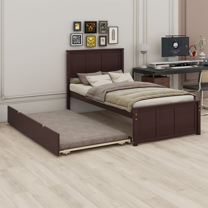 Platform Bed With Trundle Bed, Espresso