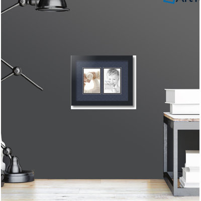 Satin Black Matte Picture Frame with Mat